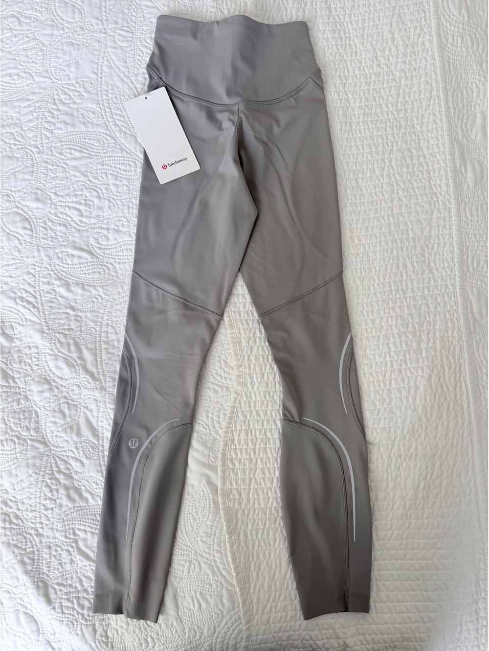 NWT Lululemon Base Pace HR Tight 25” Reflective Gull Grey Size 0 $118